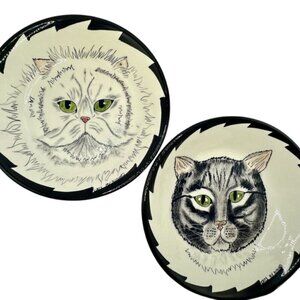 Nina Lyman Cats by Nina Set of 2 Green Eyed Cats​​​​